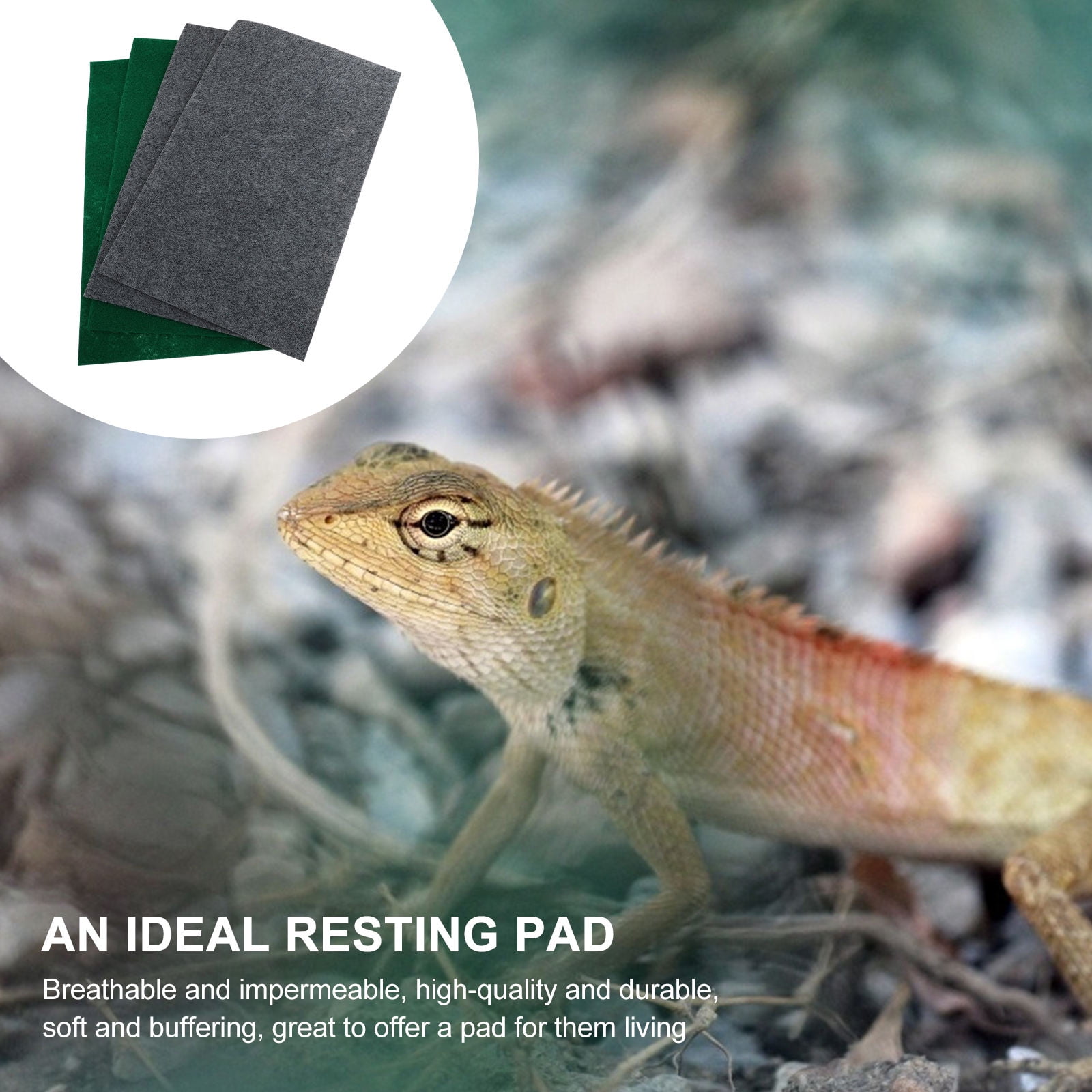 DRAFIDEEP 4-Pack Dark Green Terrarium Carpet, Breathable Polyester Substrate for Reptile and Amphibian Tanks