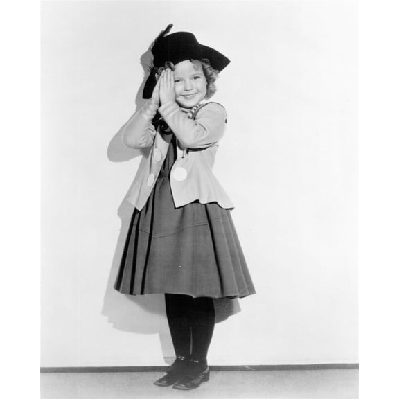 Shirley Temple cute full length pose hands together 8x10 inch photo