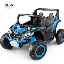 Unifun 24V Ride on Toy Car for Big Kids 4-8, XL Kids UTV 2 Seater with Remote Control, 20" Spacious Seat, 4WD/2WD, MP3 & USB, 3 Speed, Storage, Electric Powerful Cars for Boys Girls, Blue