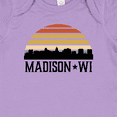 thumbnail image 4 of Inktastic Madison Wisconsin Skyline Retro Sunset Boys or Girls Baby Bodysuit, 4 of 5