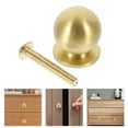 thumbnail image 5 of Troglfold dresser knobs 4pcs Round Brass Cabinet Knobs Solid Copper Pulls Golden,0.83"X0.71"X0.71", 5 of 10
