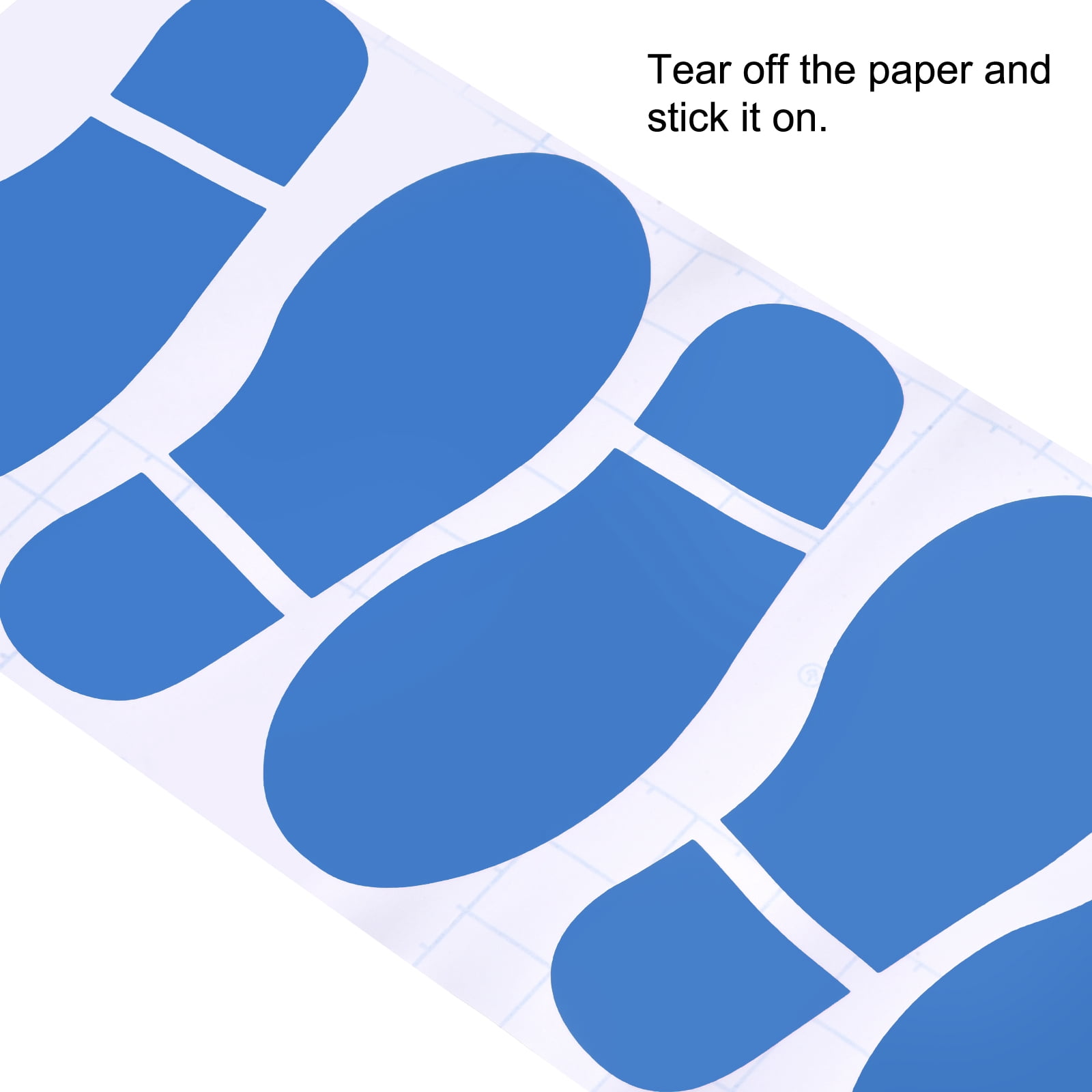 Unique Bargains Footprint Sticker Floor Decal Sign for Class Sky Blue 6x2.5"