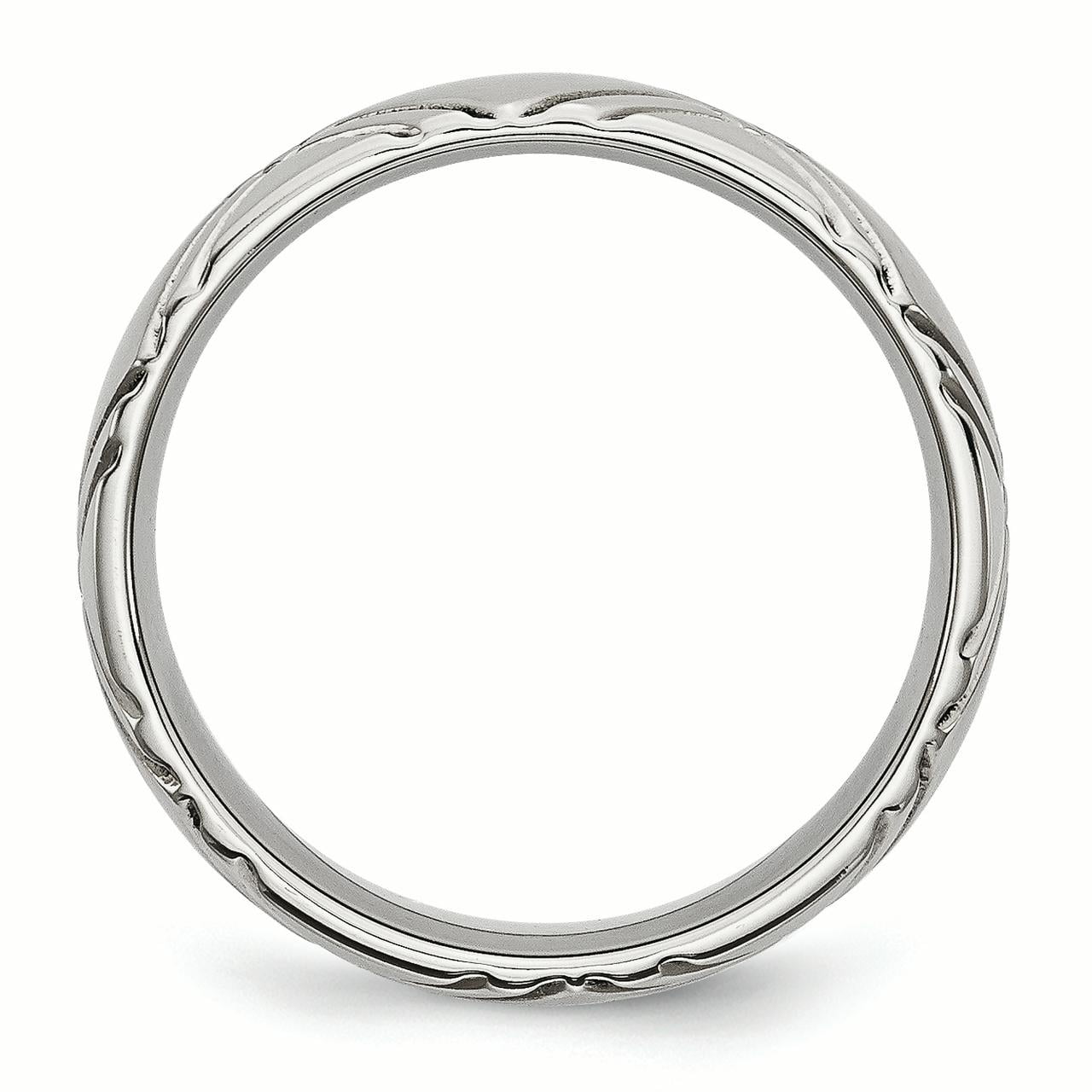 Primal Steel Stainless Steel Brushed and Criss Cross Design 6mm Band