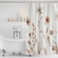 thumbnail image 3 of Brown Red Spring Floral Shower Curtain, Waterproof Shower Curtains for Bathroom, Summer Flowers Botanical Elegant Washable Fabric Bathtub Curtain Set Bath Decor with 12 Hooks Standard 72"x72", 3 of 8