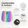 thumbnail image 5 of Disketp Rainbow Scales2 Print Women's Shorts Workout Shorts for Athletic Gym Running Shorts with Phone Pockets, 5 of 8