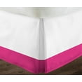 thumbnail image 3 of 1 Piece Split Corner Two Tone Tailored Bed Skirt By D.N.G. BEDDINGS, Queen Size 12 Inch Deep Pocket, 800 TC, 100% Egyptian Cotton, Solid White/Hot Pink Color., 3 of 3
