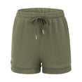 thumbnail image 4 of SEMPAI Women Shorts for Seniors Summer Casual High Waisted Drawstring Wide Leg Womens Gauze Short Shorts, 4 of 5