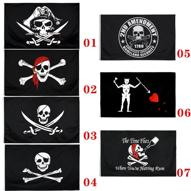 Bandera de pirata con calavera grande, Bandana roja con huesos, doble cuchillo, tres cuchillos, Pirata, Cruz, horquilla, amor, beber, Bandera de pirata, 90x150cm