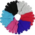 thumbnail image 3 of ToBeInStyle Girls' Pack of 6 Knit Solid Color Magic Gloves, 3 of 3