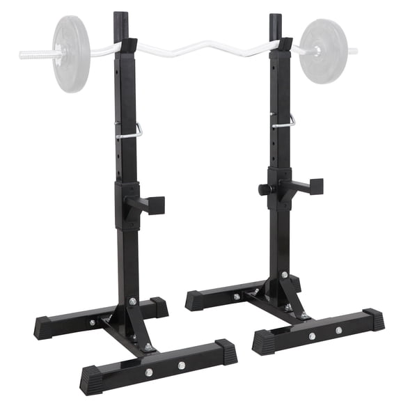 SuperDeal Adjustable Squat Stand, Sturdy Steel Barbell Stand with 13-Position Safety Spotters, Rubber End Caps, 550LBS Max Capacity, Ideal for Home Gym Workouts