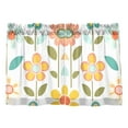 thumbnail image 7 of Yayeee Kitchen Curtains Tier Pair Light Filtering 27"x36" Rod Pocket Short Cafe Window Panel, Orange Retro Flower, 7 of 7