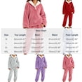 thumbnail image 3 of lcziwo Pajamas for Women Set Soft Fuzzy Winter Warm Fleece Sleepwear Comfy Coral Fluffy Pjs 2 Piece Loungewear Plush Outfits Pink,XXL, 3 of 8