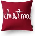 thumbnail image 6 of Phantoscope Merry Christmas Canvas Embroidered Decorative Throw Pillow, Snowman, 18" x 18",Set of 4, 6 of 7