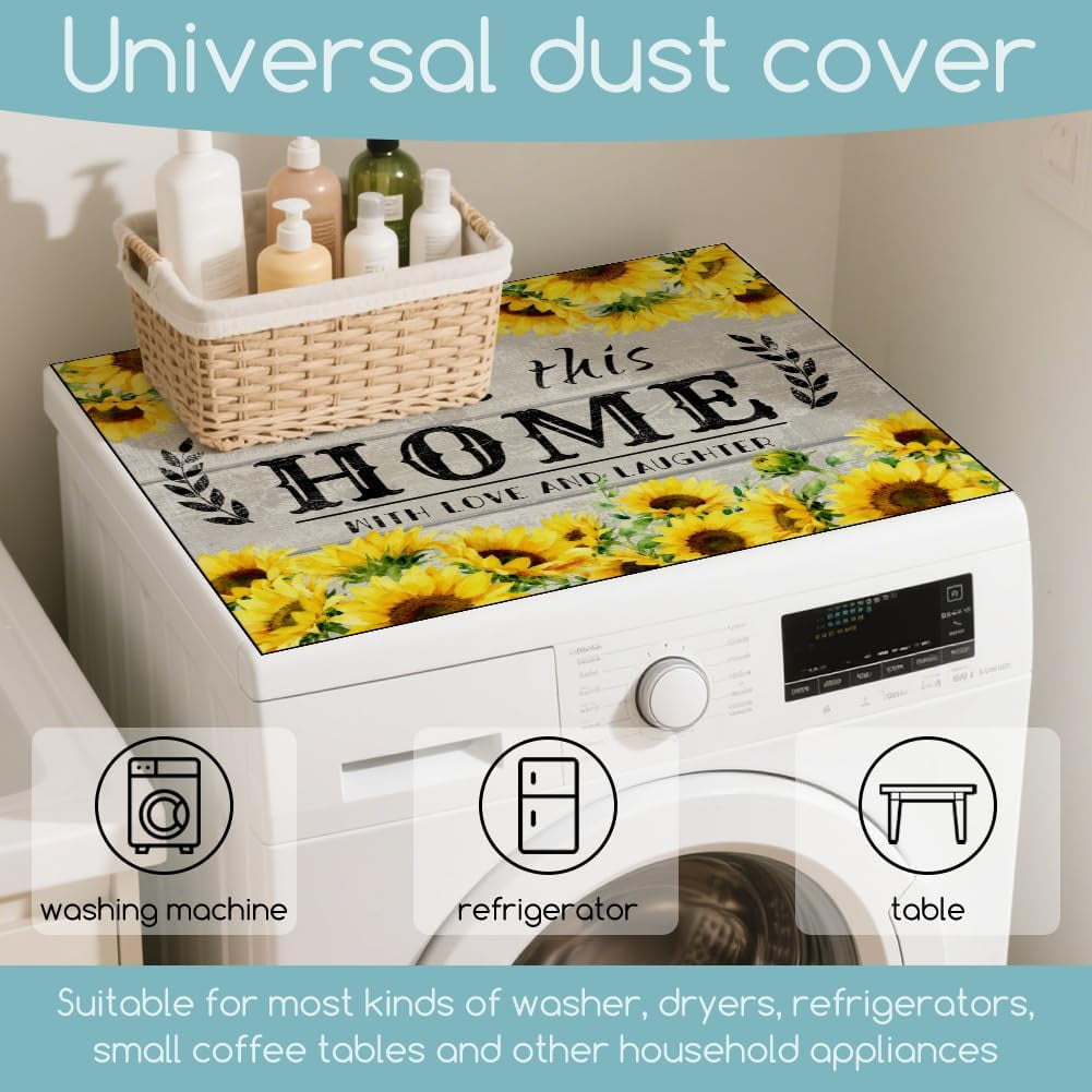 Sunflower Drying Mat Blessings Washing and Drying Machine Dust Mats Household Dust Cover Pads Bless Home Sunflower Washer Dryer Dust