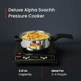 thumbnail image 2 of Prestige Deluxe Alpha Svachh Stainless Steel Pressure Cooker with Alpha Base and Deep Lid for Spillage Control - 3 Liter, 2 of 6