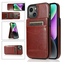 Dteck Wallet Phone Case for iPhone 15 Plus Case with Card Holder, Magnetic Slim Flip Cell Phone Case Luxury PU Leather Wallet Stand Case for iPhone 15 Plus for Men Women,Brown