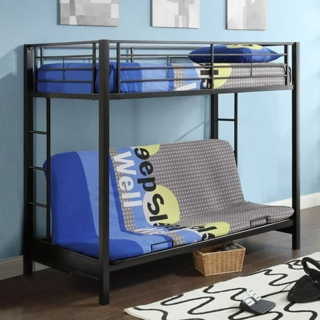 Metal Twin Over Futon Bunk Bed Frame In, Black Metal Frame Futon Bunk Beds Uk