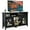 Black, variant on Costway 58'' TV Stand Entertainment Console Center W/ 2 Cabinets Up to 65'' Black
