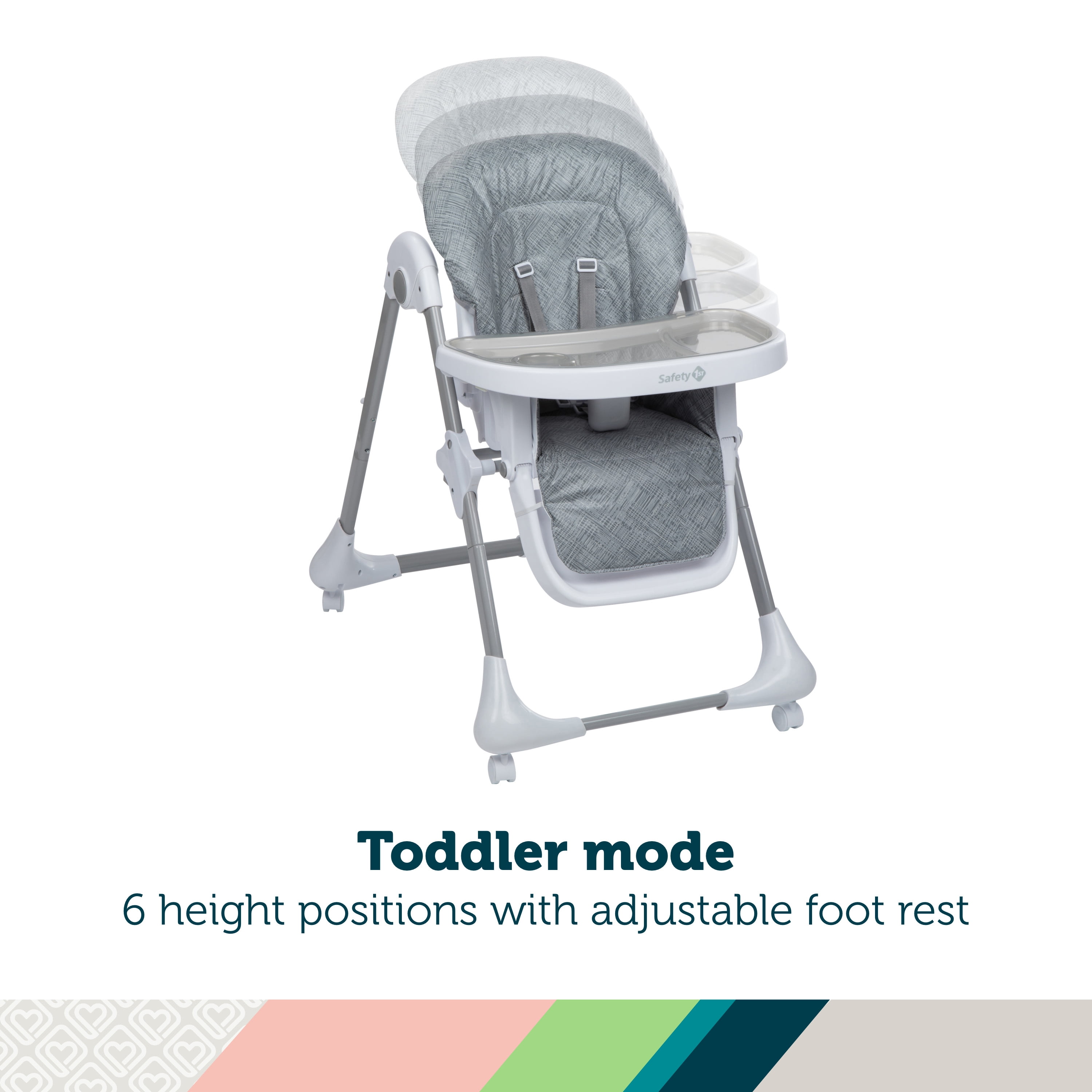 Safety 1st 3-in-1 Grow and Go High Chair, Raindrop, Toddler