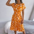 thumbnail image 4 of B91xZ Robes pour Femmes Manches Courtes Bouton Col en V Robe Chandail Décontractée Été Ample Tricot Maxi Robe, Jaune TG, 4 of 5
