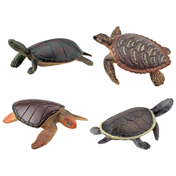 4 Pcs Turtle Figurines Tortoise Ornament Model Toy Small Child