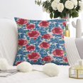 thumbnail image 2 of Set Of 4 Pioneer Pink Blue Rose Pillow Covers 20x20 Inch Linen Decorative Square Throw Pillow Covers for Living Room Sofa Couch Decoration, 2 of 6