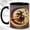 Black, variant on Flying Witch Coffee Mug, Celestial Moon Mug, Ceramic 11 oz