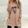 thumbnail image 2 of Sexlip Women Oversized Sweater Dress Winter Pullover Trendy Fuzzy Crew Neck Long Sleeve Casual Mini Dress with Pockets Pink XXL, 2 of 4