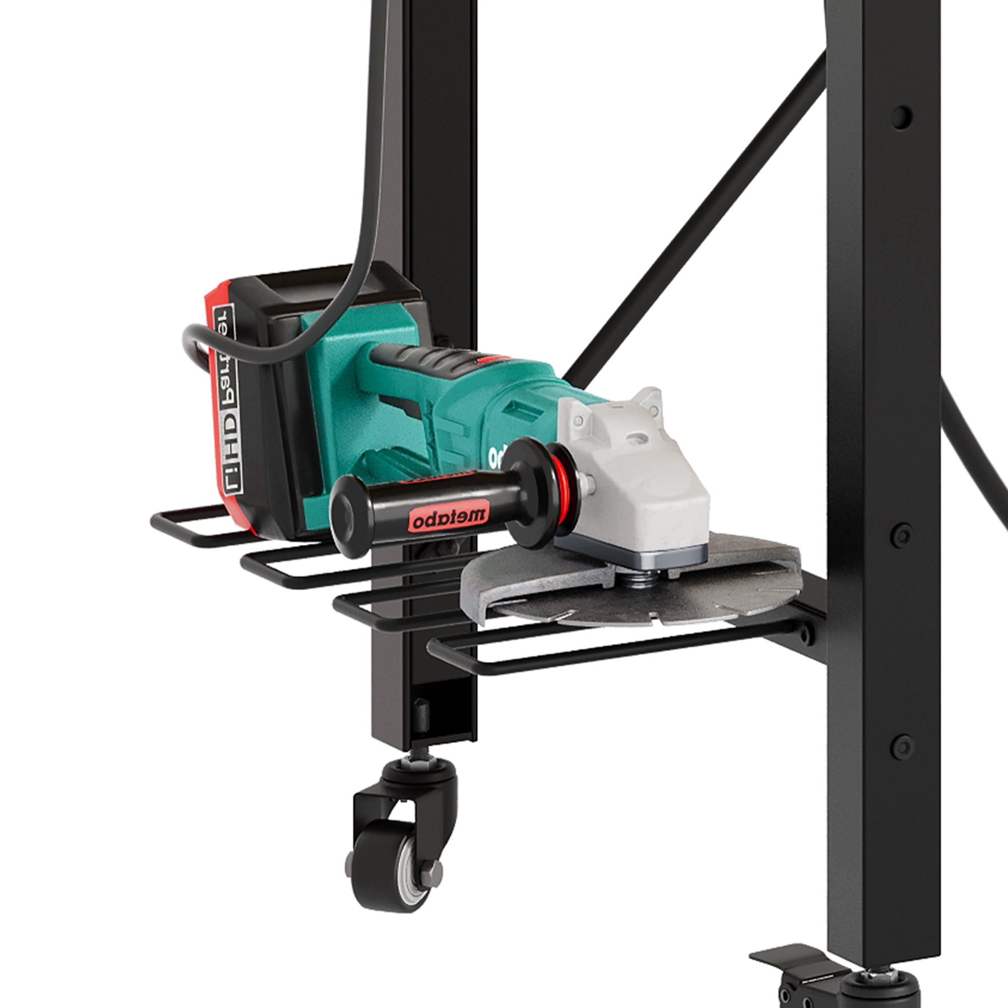 Uforic Multifunctional Workbench with Pegboard, Power Outlets and Wheels, 59.1" x 23.6" A3 Steel Work Bench for Garage Max. Heavy Duty up to 2000lbs