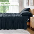 thumbnail image 6 of AiAngu Bamboo Twin XL Sheet Set, Luxury Soft 3 Pieces Bed Sheets with 18" Deep Pocket, Nave Blue, 6 of 8