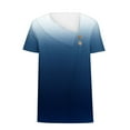 thumbnail image 3 of WIZUTIZ T Shirts for Women Short Sleeve Solid Oversize V-Neck Cozy Style Vintage Shirts T-shirts Plain Ladies Tshirts Trendy Work Out Tshirt Tops Sports Holiday Beach Tee Blouse up to 50% Off Blue L, 3 of 4