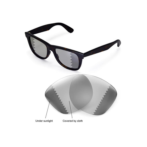 Walleva Transition/Photochromic Replacement Lenses Ray-Ban 54mm Sunglasses - Walmart.com