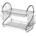 thumbnail image 1 of Chrome Plated 2 Tier Kitchen Drying Rack For Plates Bowls Mugs Cutlery, 1 of 4