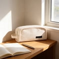thumbnail image 2 of Minimalist Canvas Large Capacity Pencil Case, Handle Design, Zipper, Multi-Function Storage, Meets Stationery Organization Needs for Campus and Office Travel!, 2 of 7