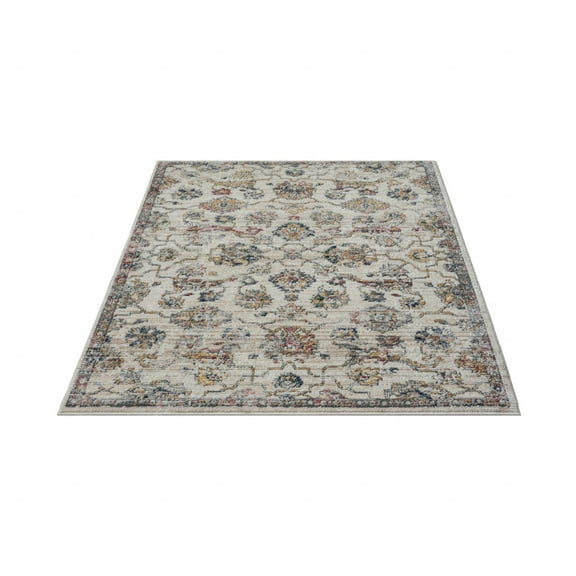 HomeRoots 8' X 10' Gray Floral Area Rug