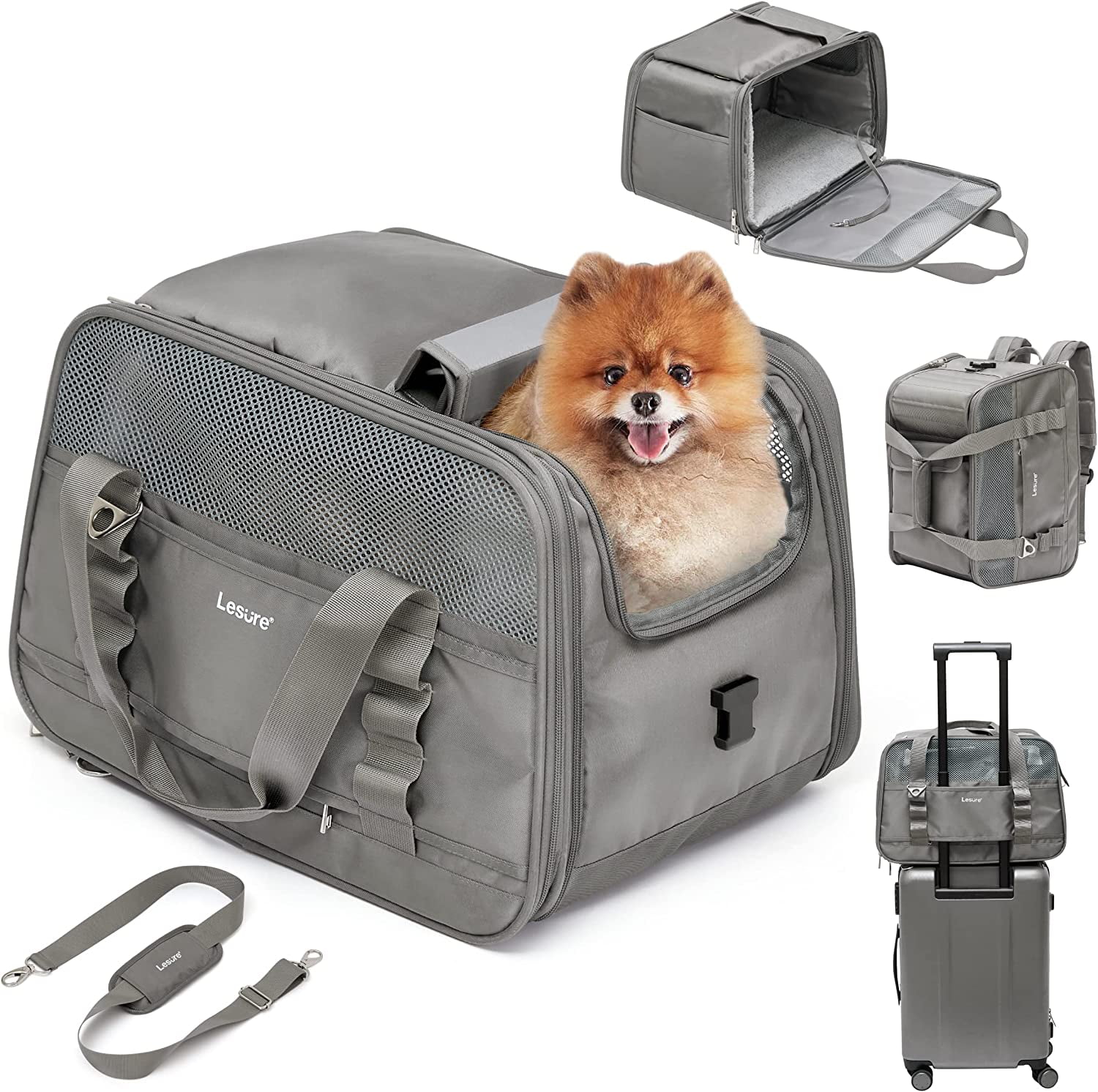 Lesure Dog Carrier Pet Carrier Airline Approved Cat Carrier TSA Soft