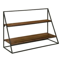 Kate and Laurel Lander Rustic Hanging Wall Shelf, Brown 24x8x16