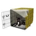 thumbnail image 5 of Animal Print Dog Crate Cover, Continuous Design of Leopard Skin Wildlife Pattern, Easy to Use Pet Kennel Cover Small Dogs Puppies Kittens, 7 Sizes, Yellow Charcoal Grey, by Ambesonne, 5 of 6