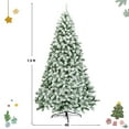 thumbnail image 2 of Gymax 7.5ft Snow Flocked Christmas Tree Hinged Artificial Pine Tree w/ Metal Stand, 2 of 10