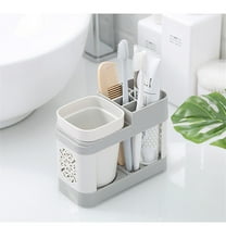 Storage Rack Huayishang Toilet Cup Toothbrush Holder Set Creative Family Couple Home Teeth Cup, Kitchen Essentials Clearance Sale Washing Cup Toothbrush Holder * 1 Set White
