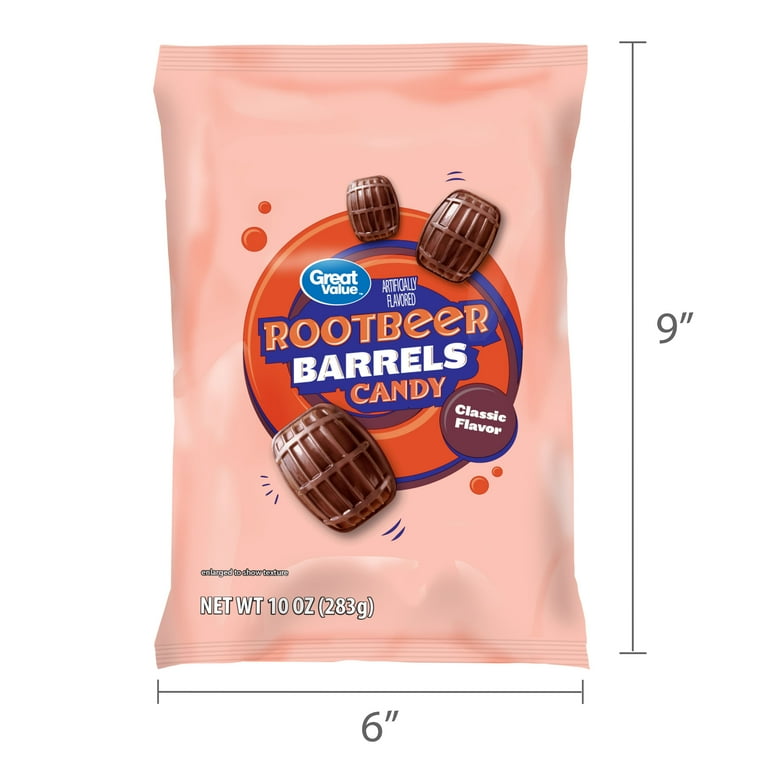 Great Value Root Beer Barrels Hard Candy 10 oz Individually