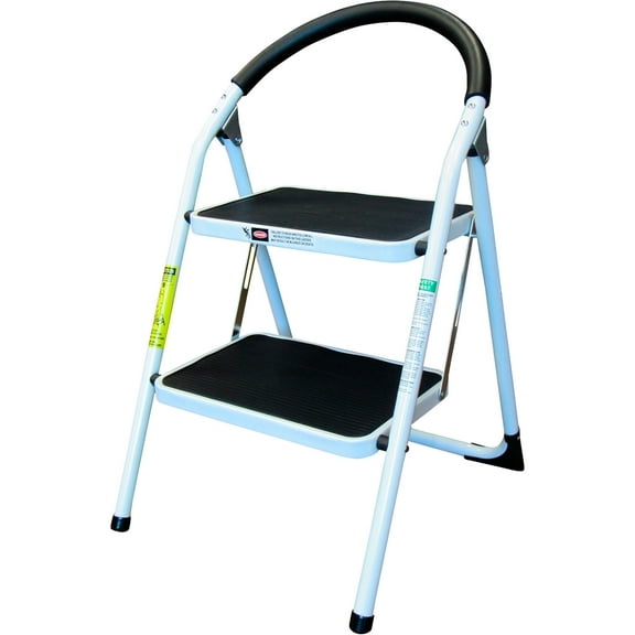 Grip 2-Step Folding Stool, 21 1/2in.L x 18in.D x 30 3/4in.H, 225-Lb. Capacity, Model# 54099