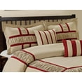 thumbnail image 3 of Unique Home 7-Pieces Taupe Burgundy Red Ruffle Comforter Sets, King, 3 of 6