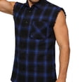 thumbnail image 6 of jobturf Sleeveless Shirts for Men Summer Fashion Plaid Button Down Shirt Beach Vacation Lightweight Pullover Big and Tall Tank Tops M-XXXL, 6 of 9