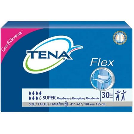 Belted Briefs - Tena Flex Belted Super Absorbency Disposable Briefs, Size 20, 30 count