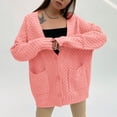 thumbnail image 4 of Vedolay Cardigans for Women Lightweight Open-Front Cardigan Solid Color Sweaters for Women Pink,L, 4 of 5