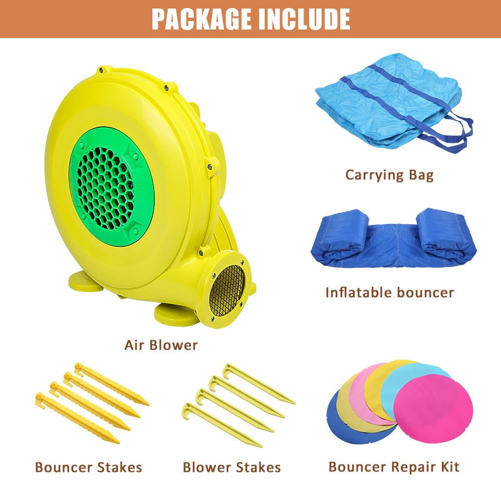UBesGoo Inflatable Bounce House Tank Jumper Slide Water Kids Castle + Blower + Carry Bag