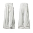 thumbnail image 4 of CONZONE Men's Baggy Sweatpants Wide Leg Sweat Pants for Men Trendy Elastic Waist Solid Y2K Streetwear Joggers Pant With Pockets, 4 of 4