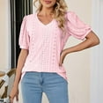 thumbnail image 7 of Fesfesfes Shirts Women Fashion Women Short Sleeve Comfortable Breathable V-Neck Blouses Shirt Tops Womens Basic Tops 2XL(US:12), 7 of 7