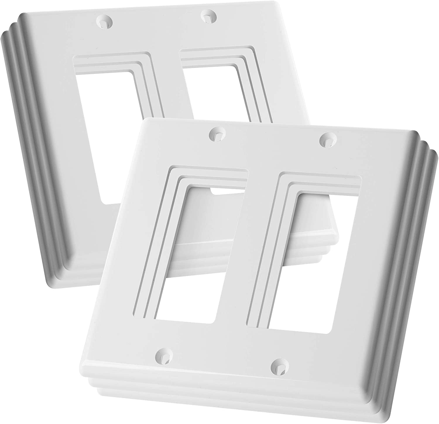 Bates- Double Light Switch Plate, 2 Gang Wall Plate, 6 Pack, Double Outlet Cover, Double Switch Plate Covers